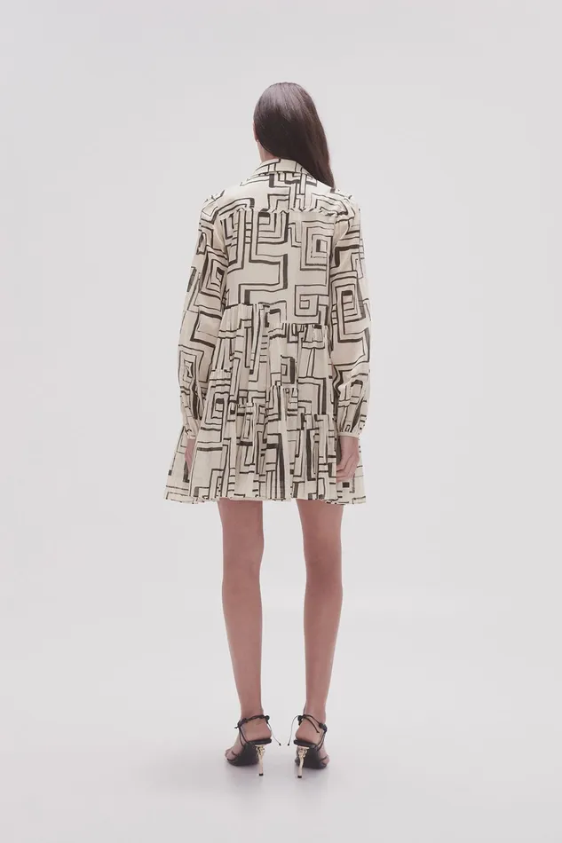 Women Dresses Aje Georgia Smock Mini Dress Abstract Penrose