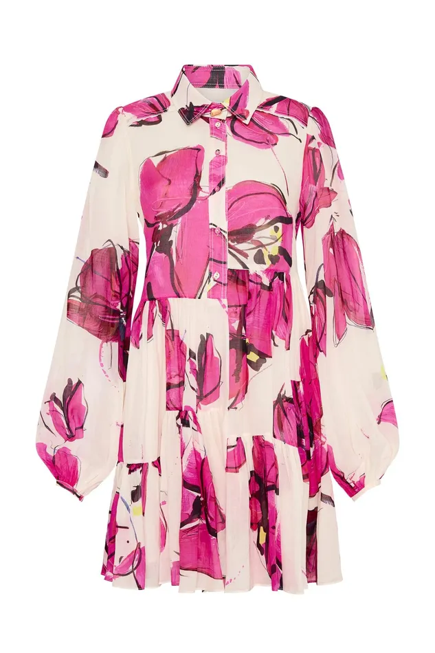 Women Dresses Aje Georgia Smock Mini Dress Falling Florals