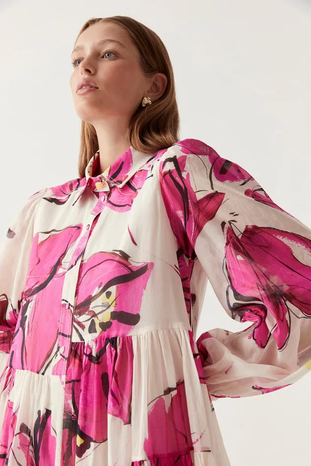 Women Dresses Aje Georgia Smock Mini Dress Falling Florals