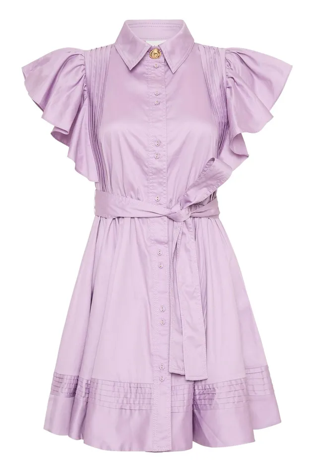 Women Dresses Aje Kindred Frill Mini Dress Lilac