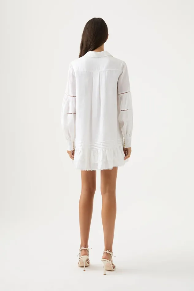 Women Dresses Aje Lotus Shirt Mini Dress Ivory