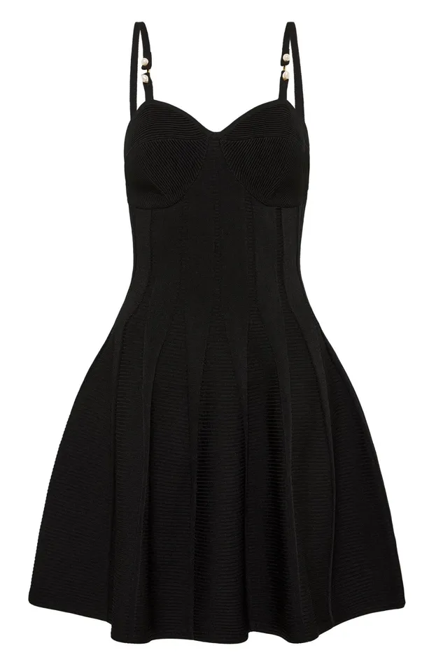 Women Dresses Aje Phaedra Ottoman Bustier Dress Black