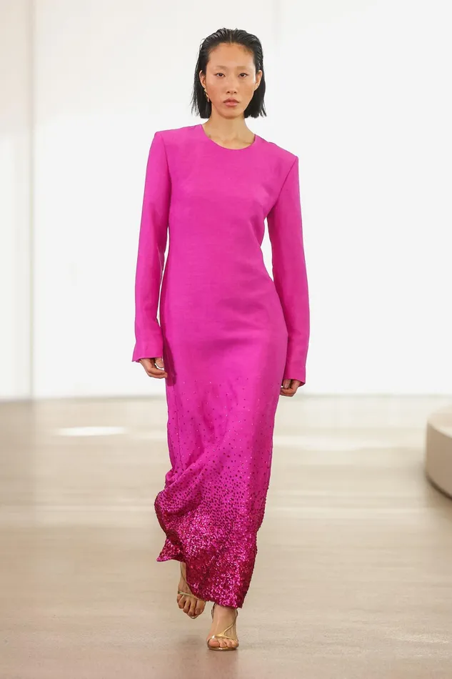 Women Dresses Aje Reflection Sequin Maxi Dress Deep Magenta