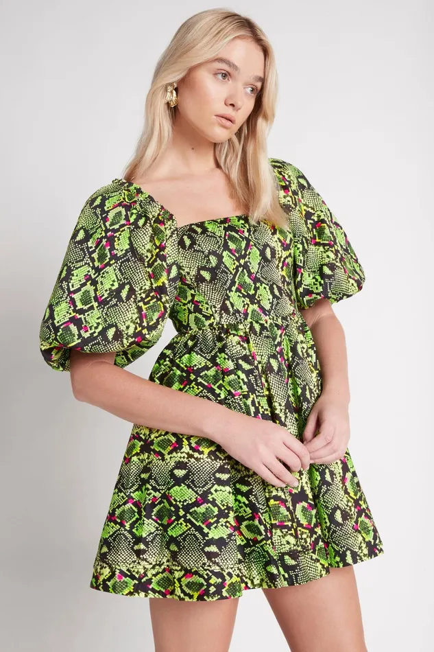 Women Dresses Aje Serpentine Corset Mini Dress Snake Effect