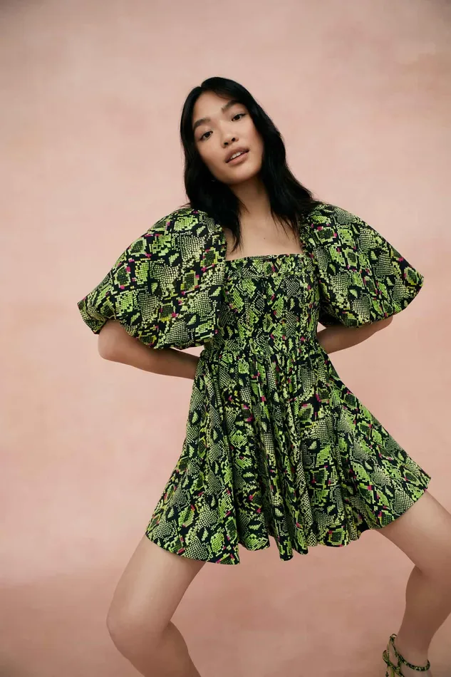 Women Dresses Aje Serpentine Corset Mini Dress Snake Effect