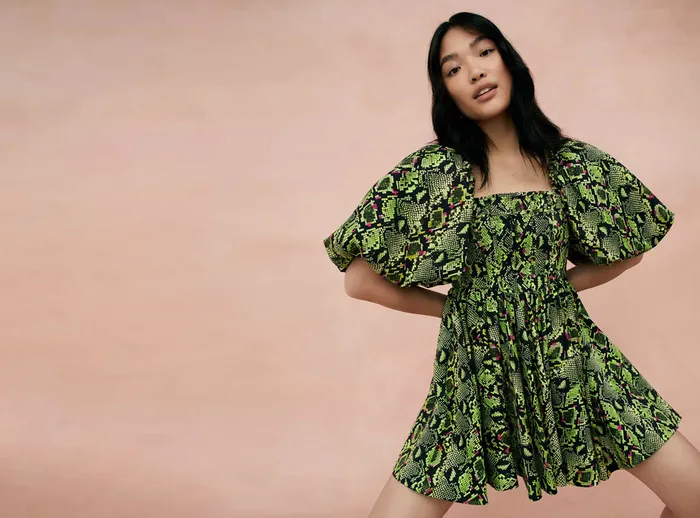 Women Dresses Aje Serpentine Corset Mini Dress Snake Effect