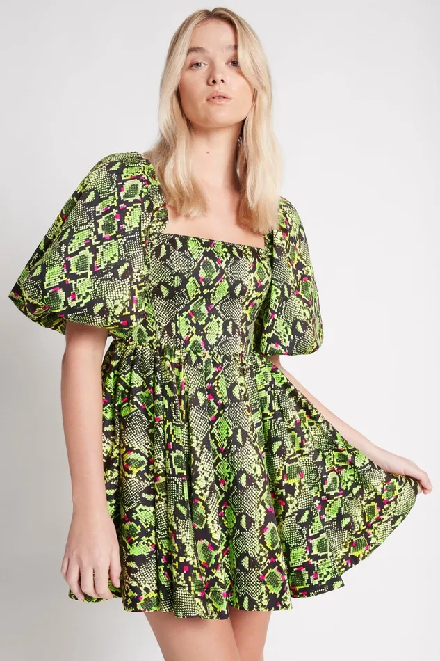 Women Dresses Aje Serpentine Corset Mini Dress Snake Effect