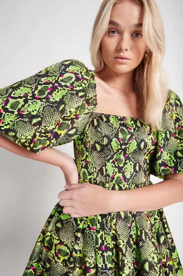 Women Dresses Aje Serpentine Corset Mini Dress Snake Effect