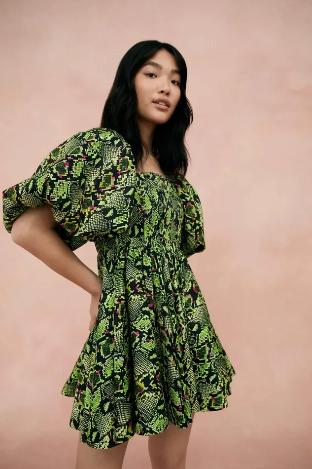 Women Dresses Aje Serpentine Corset Mini Dress Snake Effect