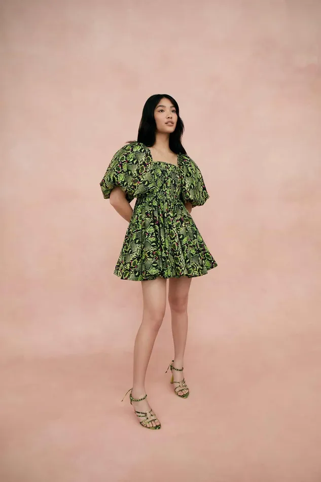 Women Dresses Aje Serpentine Corset Mini Dress Snake Effect