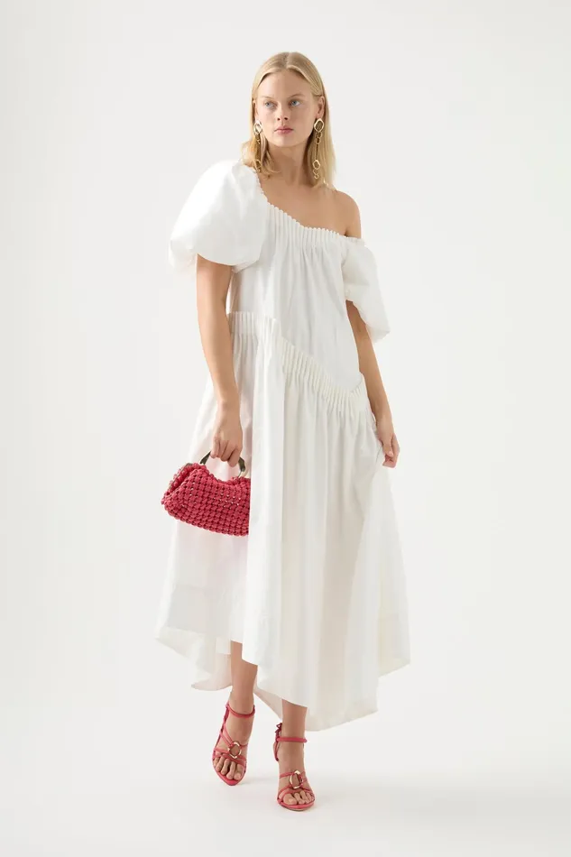 Women Dresses Aje Severine Smock Midi Dress Ivory
