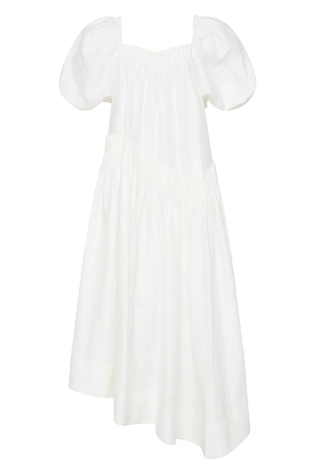 Women Dresses Aje Severine Smock Midi Dress Ivory