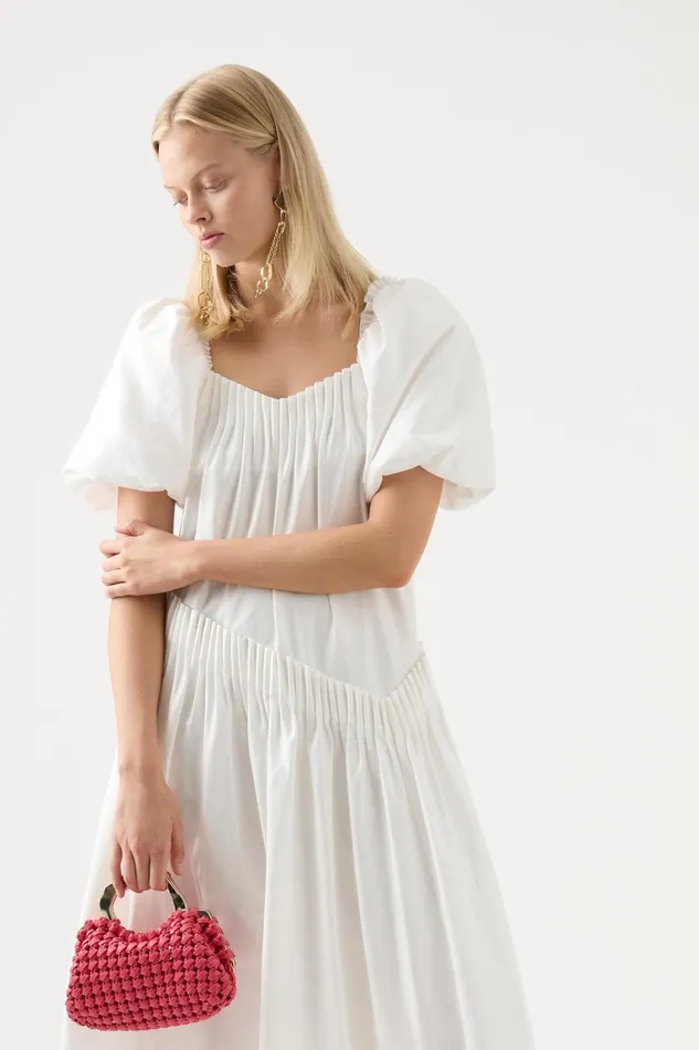Women Dresses Aje Severine Smock Midi Dress Ivory
