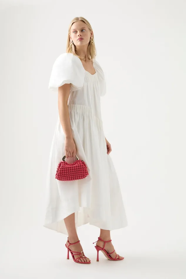 Women Dresses Aje Severine Smock Midi Dress Ivory
