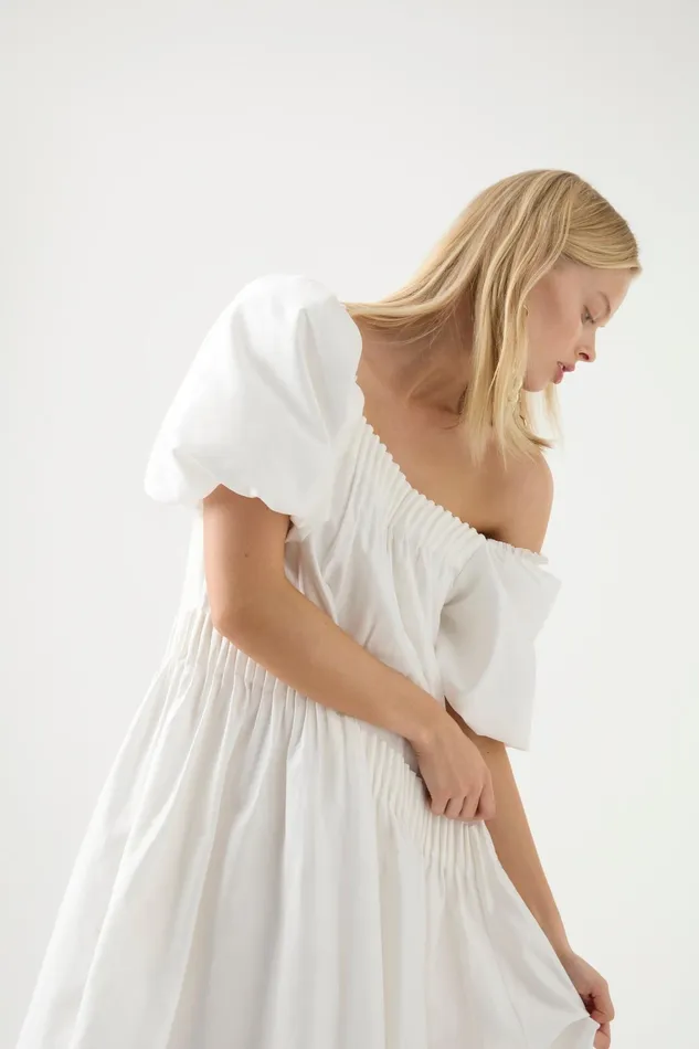 Women Dresses Aje Severine Smock Midi Dress Ivory