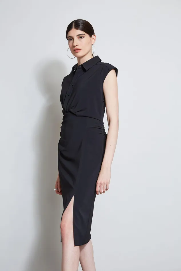Women Dresses and Jumpsuits Elie Tahari Twist Button Dress Black