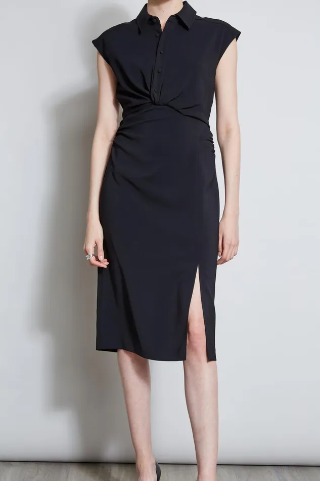 Women Dresses and Jumpsuits Elie Tahari Twist Button Dress Black