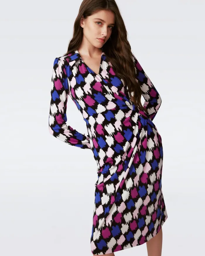 Women DVF Dresses Bogna Dress Brush Tooth Multi