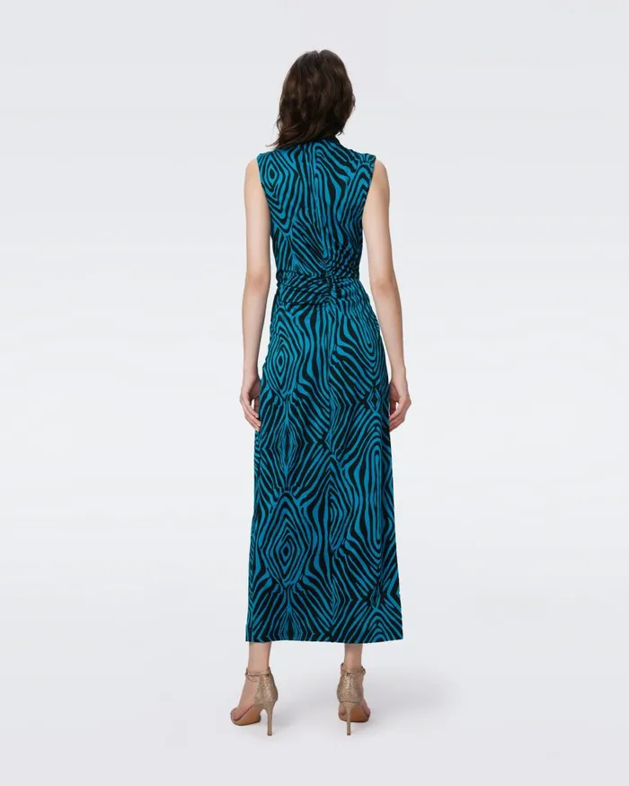 Women DVF Dresses Geri Dress Huge Zebra Blue