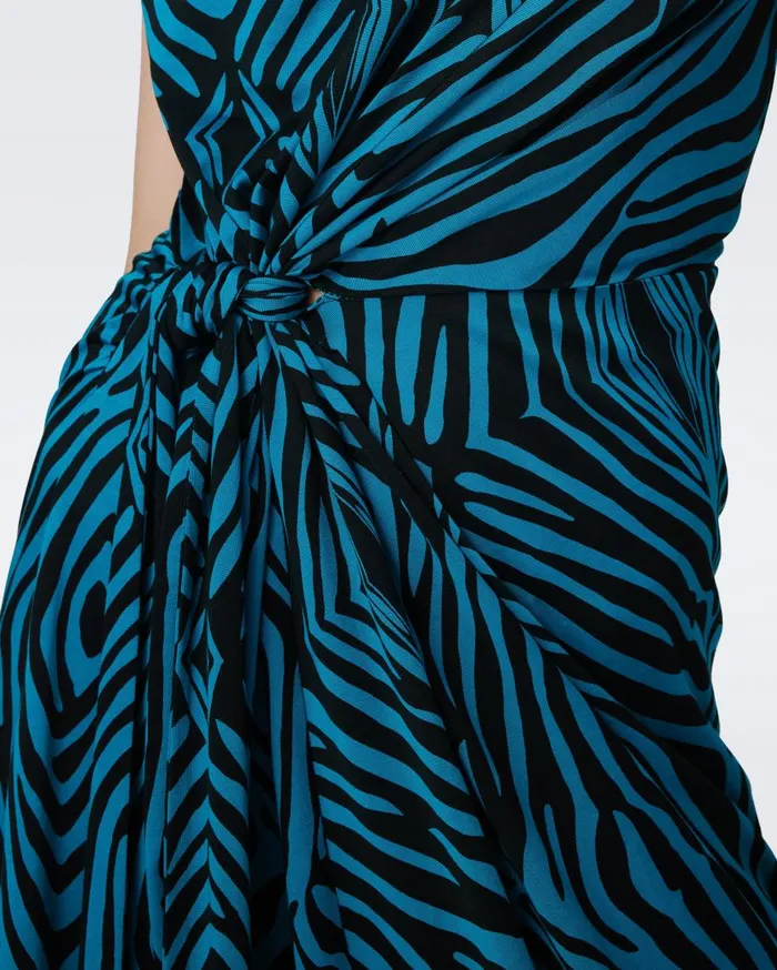 Women DVF Dresses Geri Dress Huge Zebra Blue
