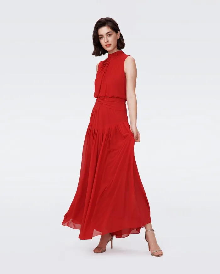 Women DVF Dresses Menon Dress Magenta