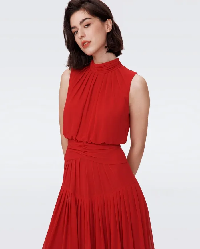 Women DVF Dresses Menon Dress Magenta