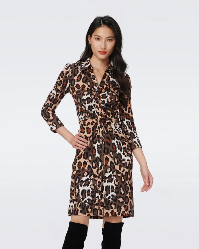Women DVF Dresses Sheska Dress Tiny Jungle Cat