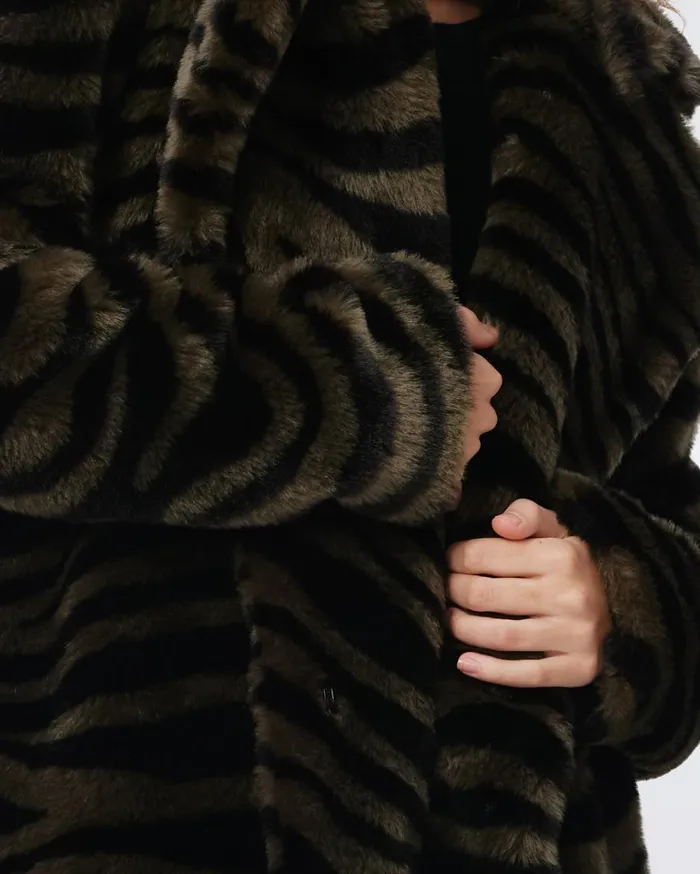 Women DVF Jackets and Coats Tanesha Coat Zebra Olive