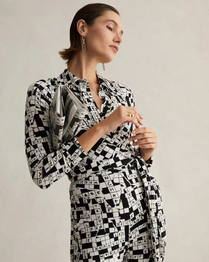 Women DVF Jumpsuits and Rompers Michelle Jumpsuit Tiny Dvf 50th Crossword Ivory