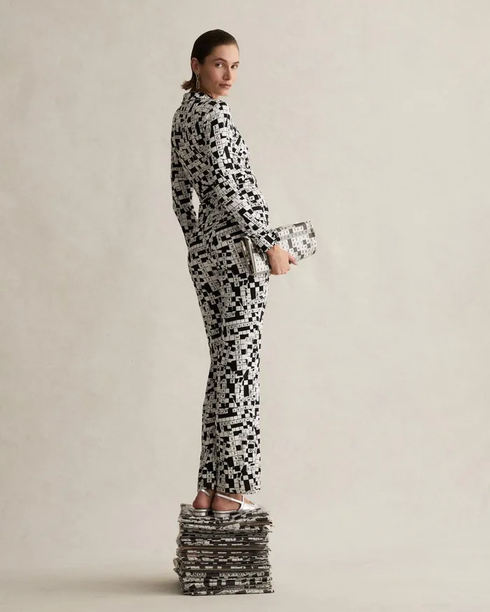 Women DVF Jumpsuits and Rompers Michelle Jumpsuit Tiny Dvf 50th Crossword Ivory