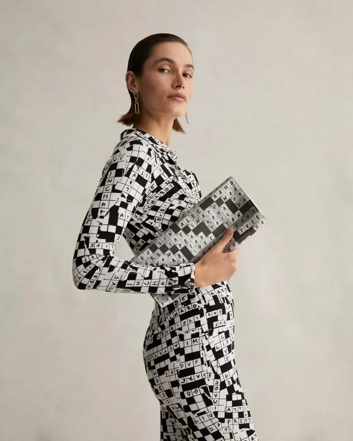 Women DVF Jumpsuits and Rompers Michelle Jumpsuit Tiny Dvf 50th Crossword Ivory