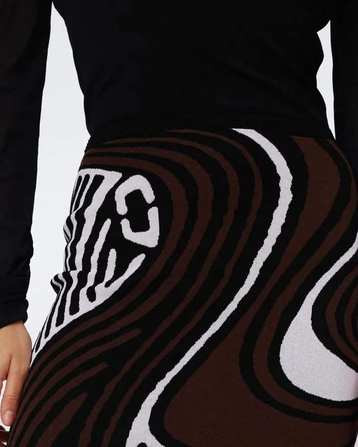 Women DVF Skirts Coisty Knit Jacquard Skirt Floating Curve Ivory