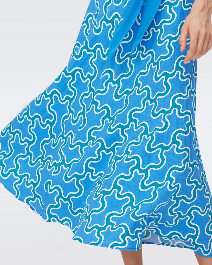 Women DVF Skirts Florencia Skirt Cloud Patch Blue