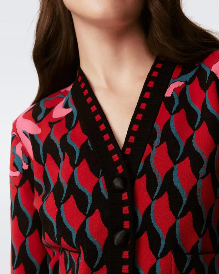 Women DVF Sweaters and Knits Hima Cardigan Bird Weave Pink Gradient