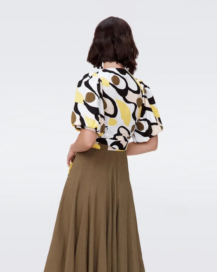 Women DVF Tops Gia Top Mirage Yellow