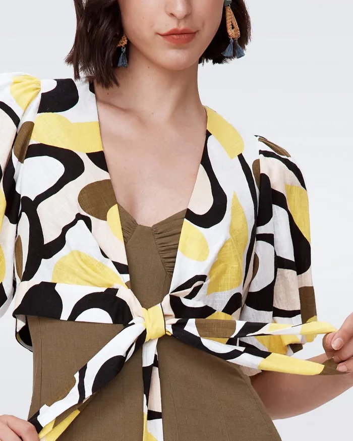 Women DVF Tops Gia Top Mirage Yellow