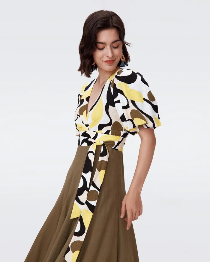 Women DVF Tops Gia Top Mirage Yellow