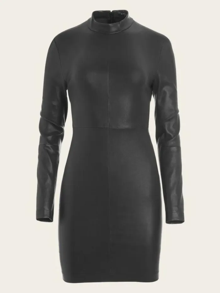 Women Elite Leather Dress Black Marciano Dresses Women Elite Leather Dress Black Marciano Dresses