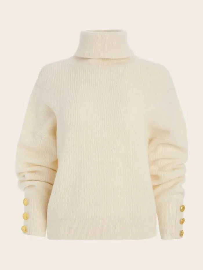 Women Elodie High Neck WoolBlend Sweater Sandy Shore Marciano Tops And Sweaters Women Elodie High Neck WoolBlend Sweater Sandy Shore Marciano Tops And Sweaters