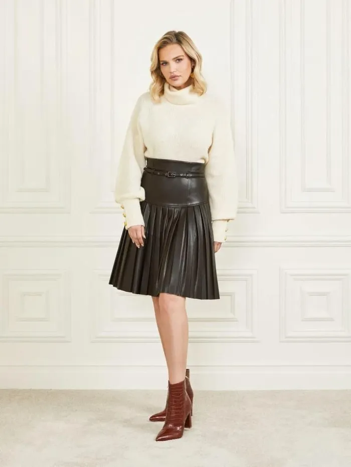 Women Elodie High Neck WoolBlend Sweater Sandy Shore Marciano Tops And Sweaters Women Elodie High Neck WoolBlend Sweater Sandy Shore Marciano Tops And Sweaters