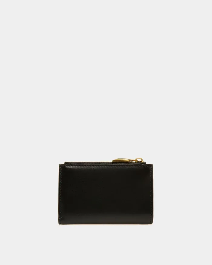 Women Emblem Wallet In Black Leather Bally Wallets and Card Holders