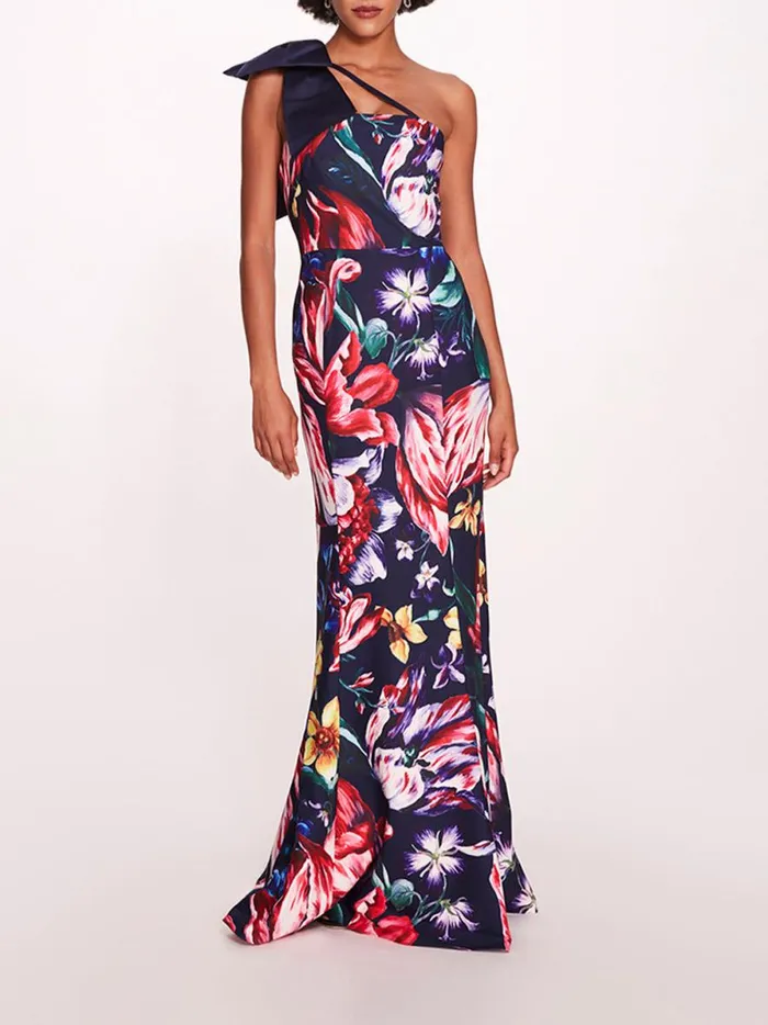 Women Florilegium Gown Navy Multi Marchesa Marchesa Notte