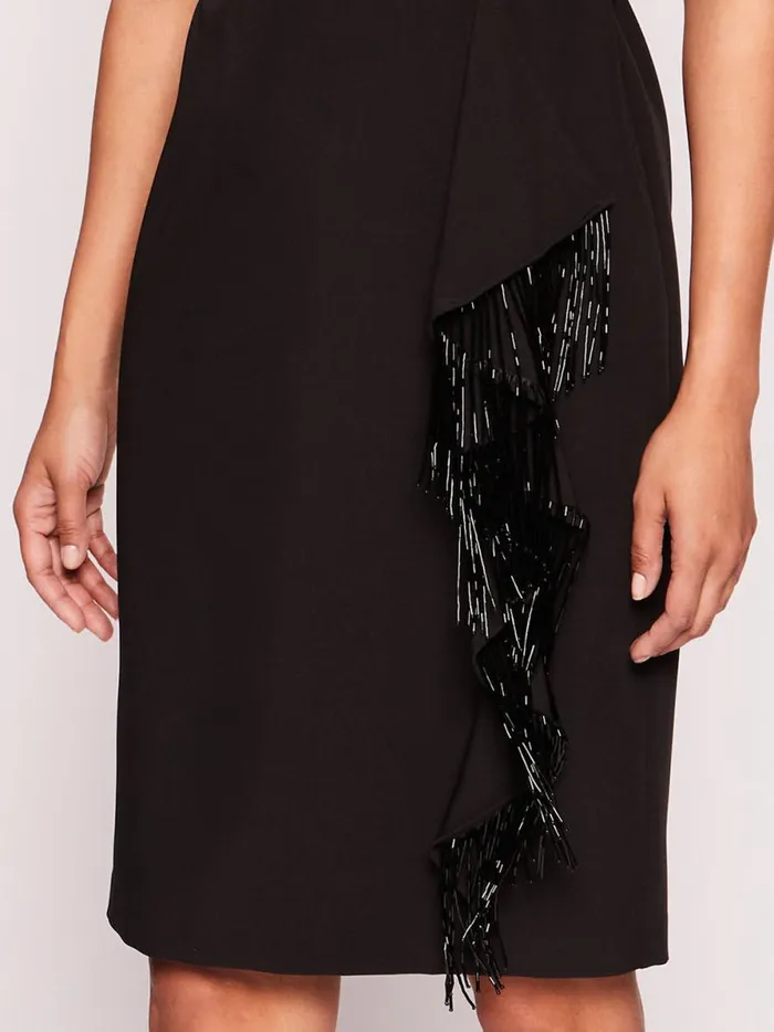 Women Flutter Mini Dress Black Marchesa Marchesa Notte