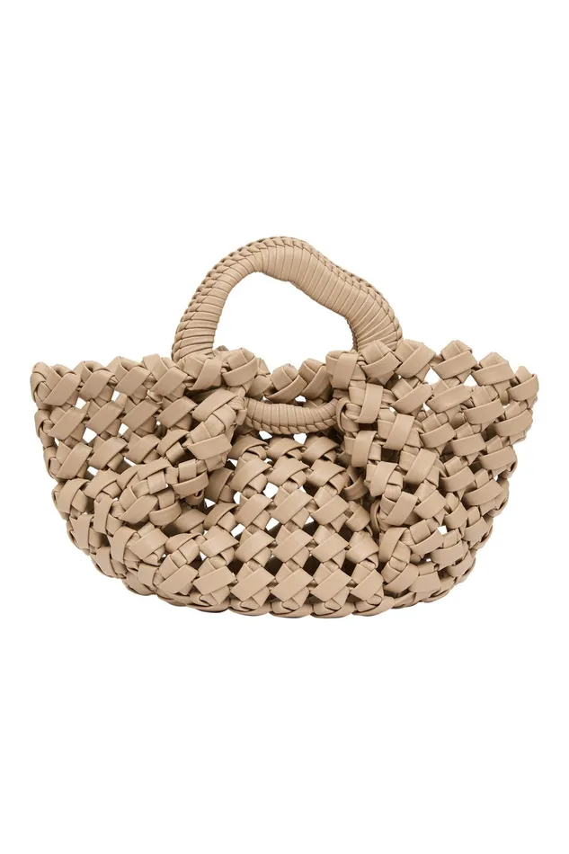 Women Handbags and Wallets Aje Luca Woven Handle Mini Tote Willow