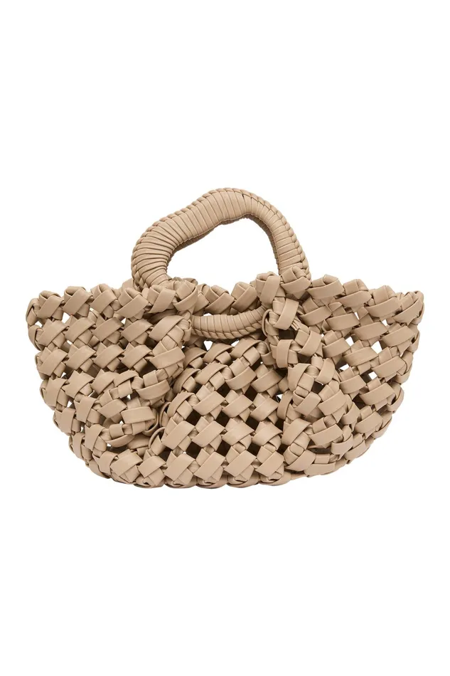 Women Handbags and Wallets Aje Luca Woven Handle Mini Tote Willow