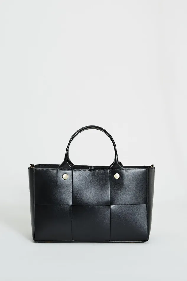 Women Handbags Elie Tahari Leather Weave Handbag Black