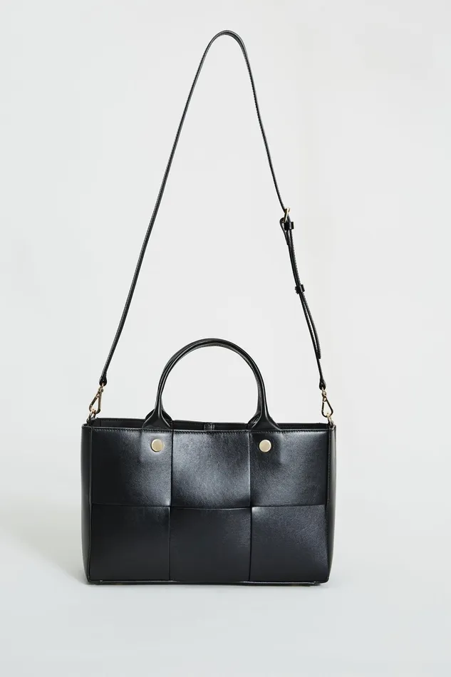Women Handbags Elie Tahari Leather Weave Handbag Black