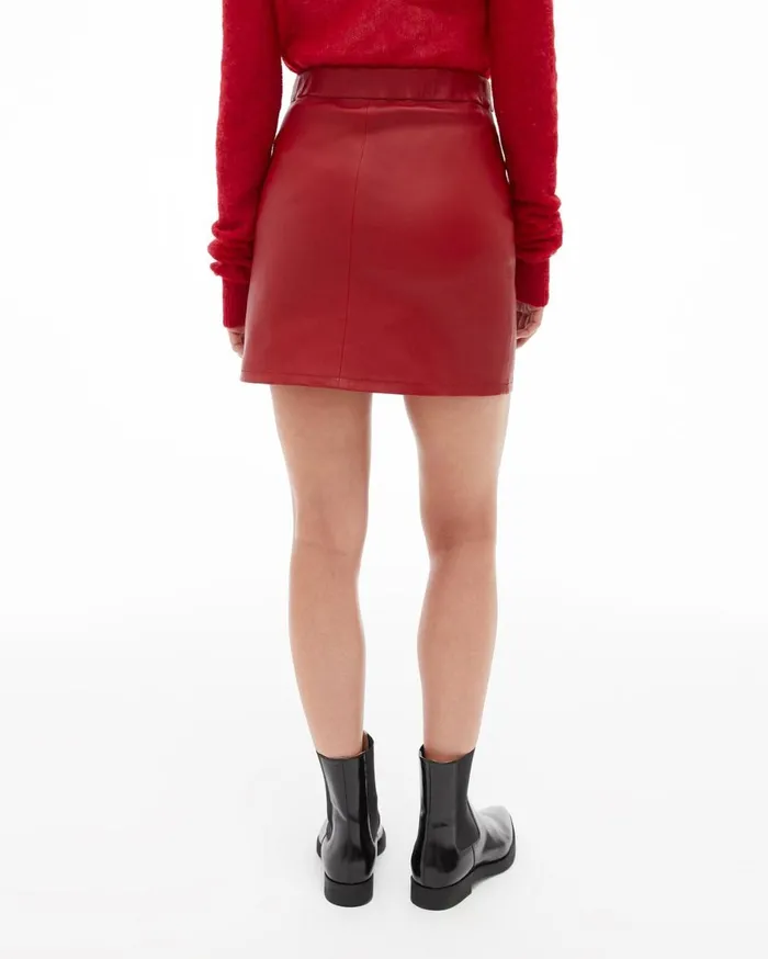 Women Helmut Lang Dresses and Skirts Leather Skirt Lava