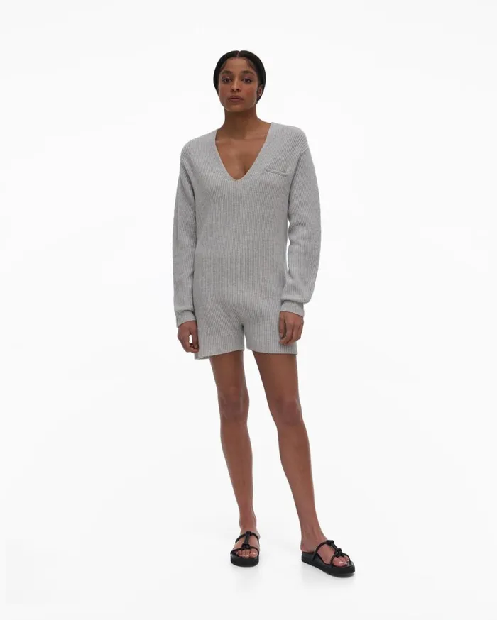 Women Helmut Lang Dresses Knit Romper Whitewood