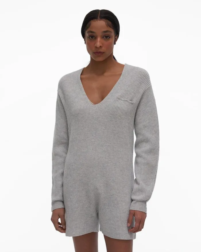 Women Helmut Lang Dresses Knit Romper Whitewood